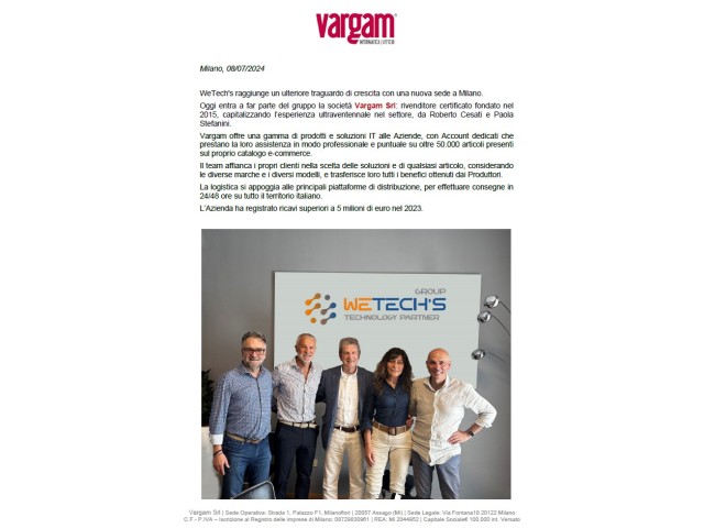 Vargam gruppo WeTech's